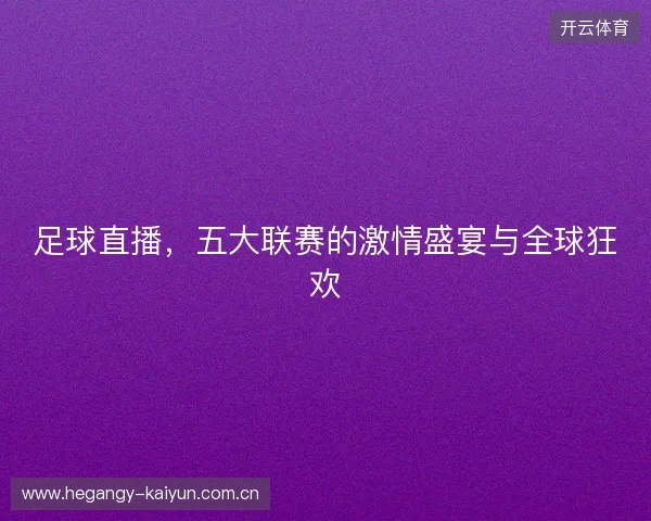 足球直播，五大联赛的激情盛宴与全球狂欢